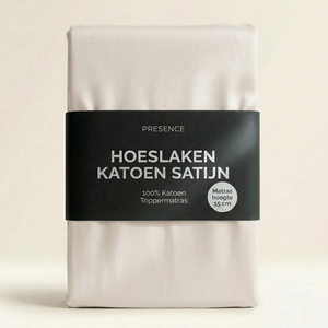 Topper Hoeslaken - Katoen Satijn  - Crème