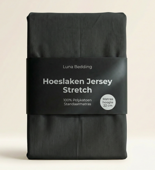 Hoeslaken - Jersey Stretch - Zwart