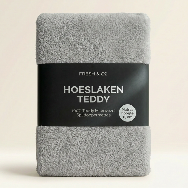 Splittopper Hoeslaken Teddy - Licht Grijs