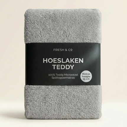 Splittopper Hoeslaken Teddy - Licht Grijs