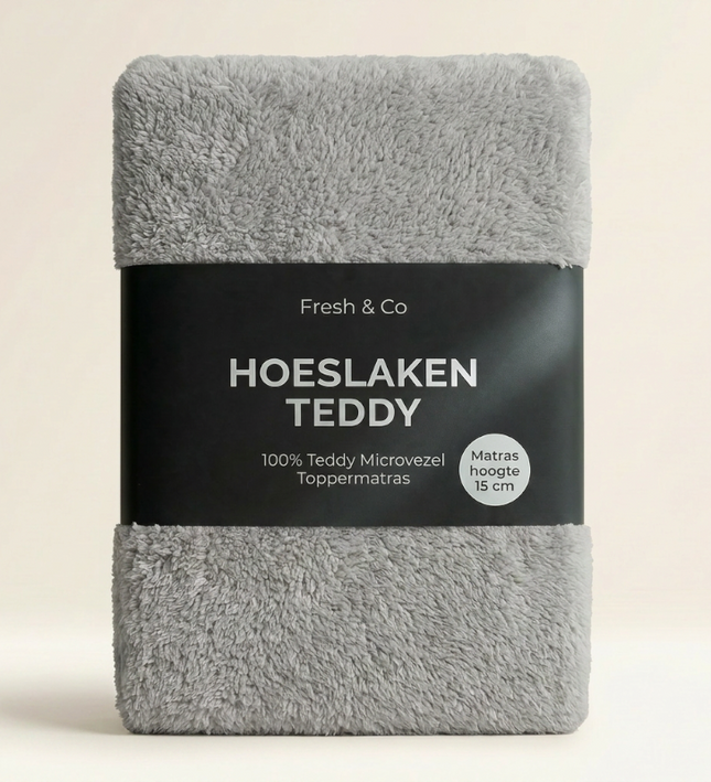 Topper Hoeslaken Teddy - Licht Grijs