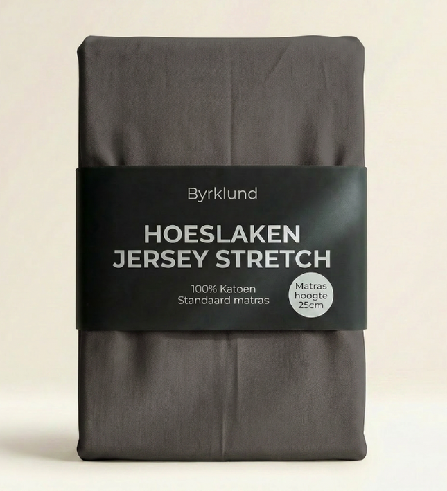Hoeslaken Katoen - Jersey Stretch - Antraciet