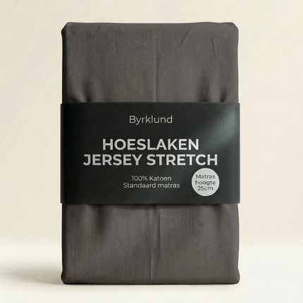 Hoeslaken Katoen - Jersey Stretch - Antraciet