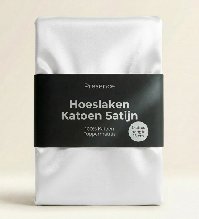 Topper Hoeslaken - Katoen Satijn - Wit
