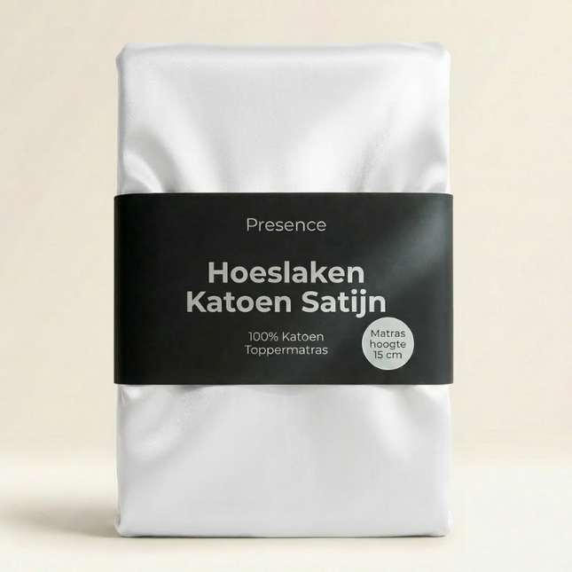 Topper Hoeslaken - Katoen Satijn - Wit