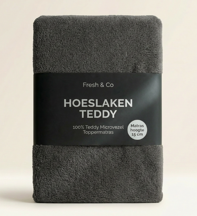 Topper Hoeslaken Teddy - Antraciet