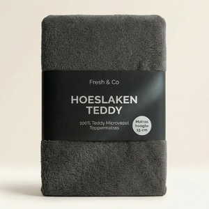 Topper Hoeslaken Teddy - Antraciet