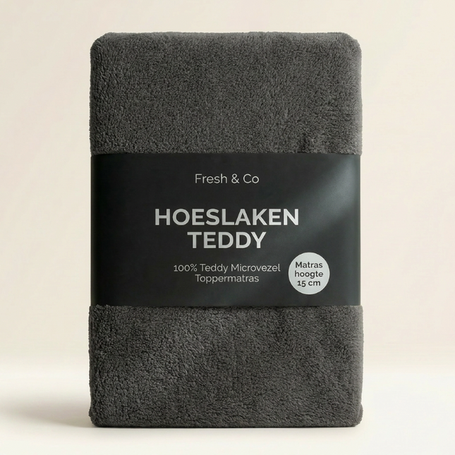 Topper Hoeslaken Teddy - Antraciet