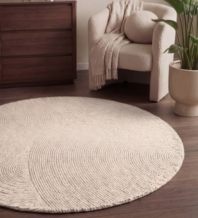 Vloerkleed Calmio Rond - Creme