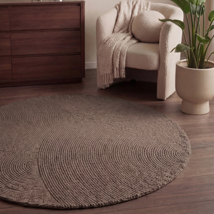 Vloerkleed Calmio Rond - Taupe