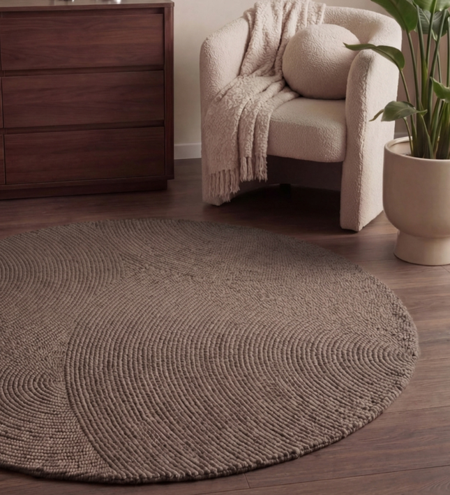 Vloerkleed Calmio Rond - Taupe