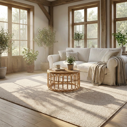 Handgeweven Jute Vloerkleed Rosalie - Wit