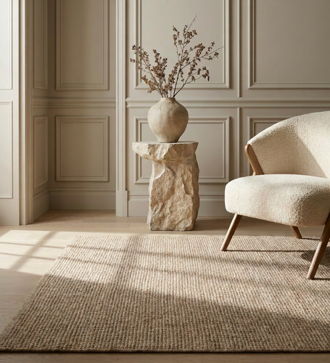 Handgeweven Jute Vloerkleed Rosalie - Wit