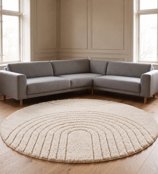 Vloerkleed Norwalk Rond - Crème