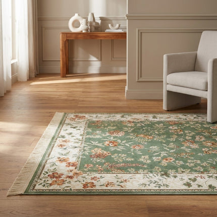 Vloerkleed Oriental Flowers - Groen
