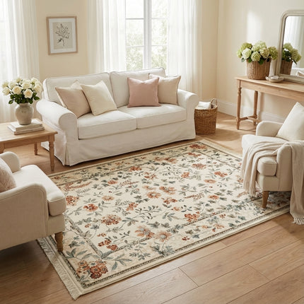 Vloerkleed Oriental Flowers - Crème