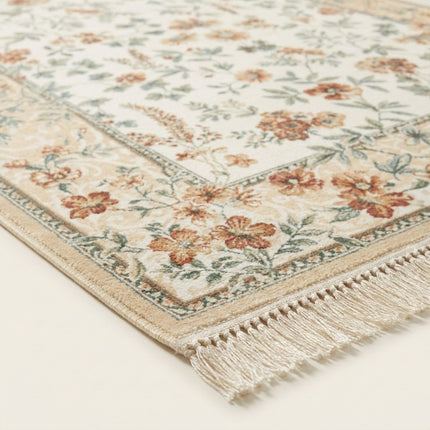 Vloerkleed Oriental Flowers - Geel/Crème
