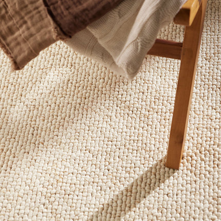 Vloerkleed Rond Wool - Creme - Poot