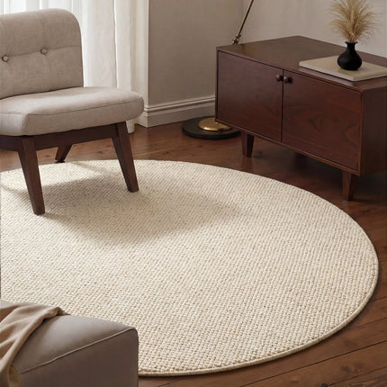 Vloerkleed Rond Wool - Creme - Sfeer