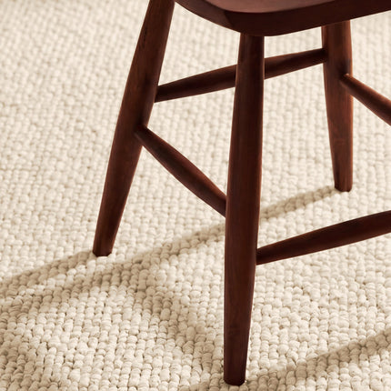 Vloerkleed Rond Wool - Creme - kruk