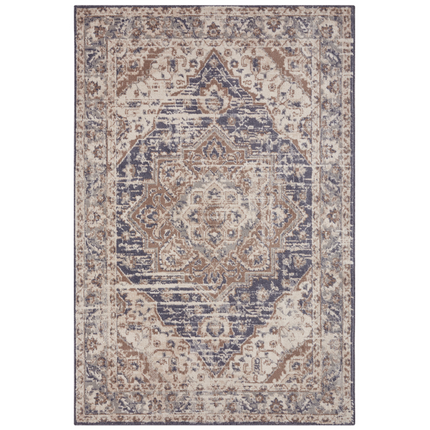 Vloerkleed Vintage Sand - Beige/Blauw
