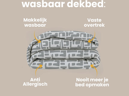 Easy Dekbed Zonder Overtrek - Abstract - Grijs