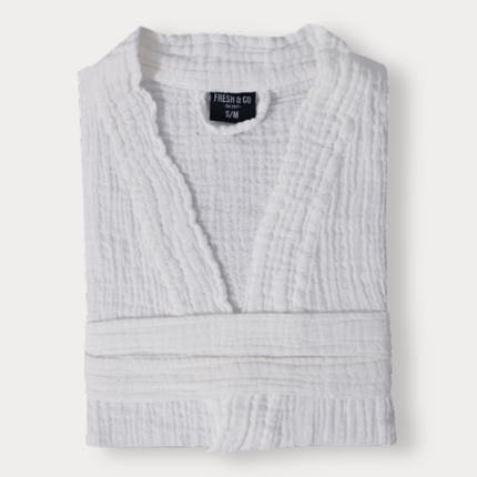 Badjas Mousseline Katoen - Wit