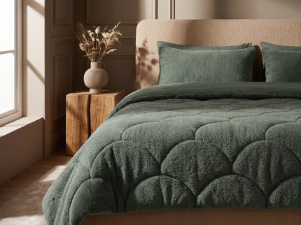 Easy Dekbed Teddy - Groen