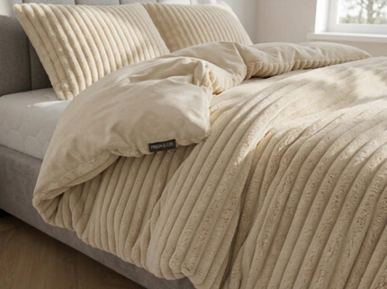 Dekbedovertrek Teddy Rib - Creme/Off White
