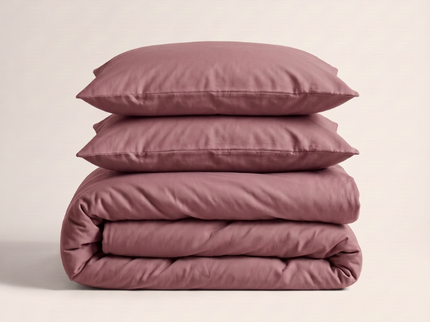Dekbedovertrek Percale Katoen Uni - Oud Roze