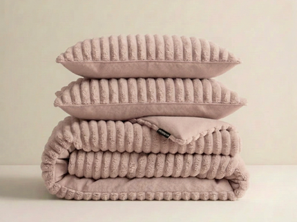 Dekbedovertrek Teddy Rib- Oud Roze
