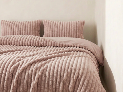 Dekbedovertrek Teddy Rib- Oud Roze