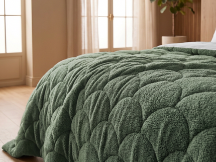 Easy Dekbed Teddy - Groen