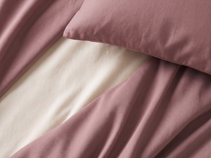 Dekbedovertrek Percale Katoen Uni - Oud Roze