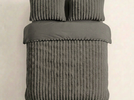 Dekbedovertrek Teddy Rib - Antraciet
