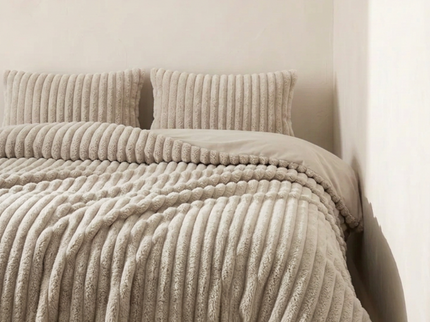Dekbedovertrek Teddy Rib - Taupe
