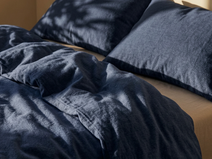 Dekbedovertrek Katoen Flanel - Uni - Navy