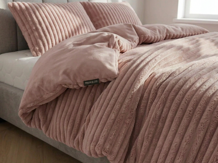 Dekbedovertrek Teddy Rib- Oud Roze