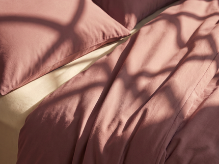 Dekbedovertrek Percale Katoen Uni - Oud Roze