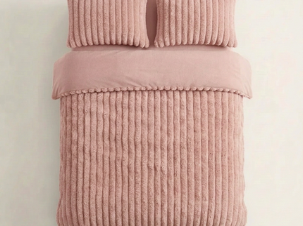Dekbedovertrek Teddy Rib- Oud Roze