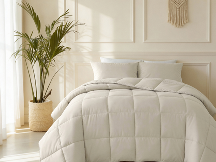 Lazy Dekbed Zonder Overtrek - Percale Katoen - Beige
