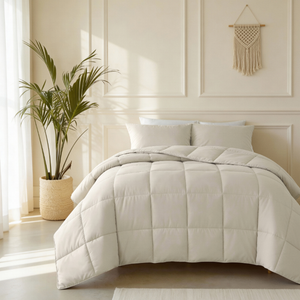 Lazy Dekbed Zonder Overtrek - Percale Katoen - Beige