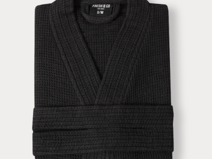 Badjas Wafel Katoen - Zwart