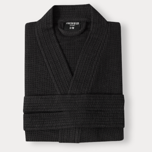 Badjas Wafel Katoen - Zwart