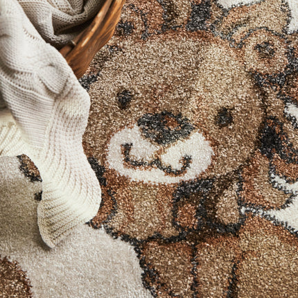 Vloerkleed Roar like a Lion Rond - Creme, veelkleurig
