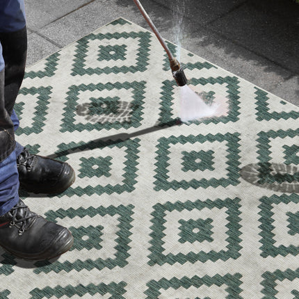 Vloerkleed Malta Rechthoekig - groen, creme