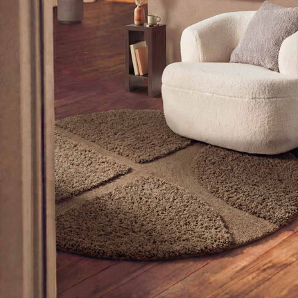 Ted Baker Vloerkleed Jasper Rond - Bruin