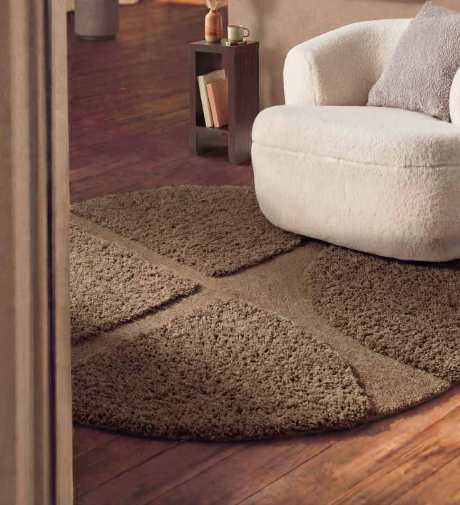 Ted Baker Vloerkleed Jasper Rond - Bruin