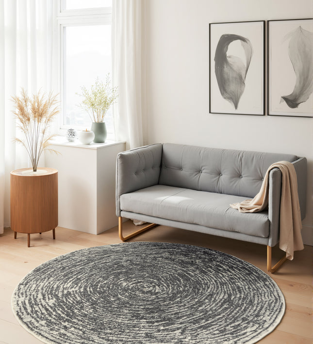 Vloerkleed Cavallo Rond - Creme grijs