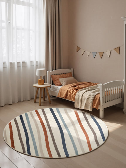 Vloerkleed Linnea Rond - Creme Multicolor